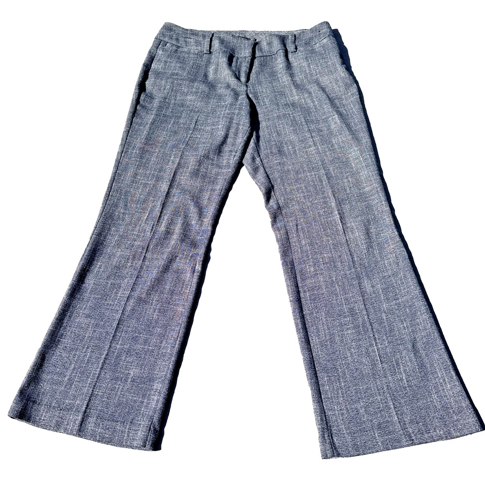 NY & CO 7th Avenue Tweed Pants 12P Blue Trouser Career